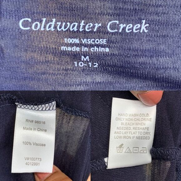 Women’s Blue Top Ruffled Medium Coldwater Creek - Picture 5 of 8